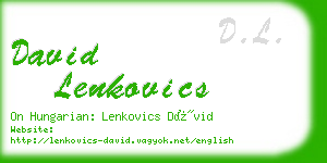 david lenkovics business card